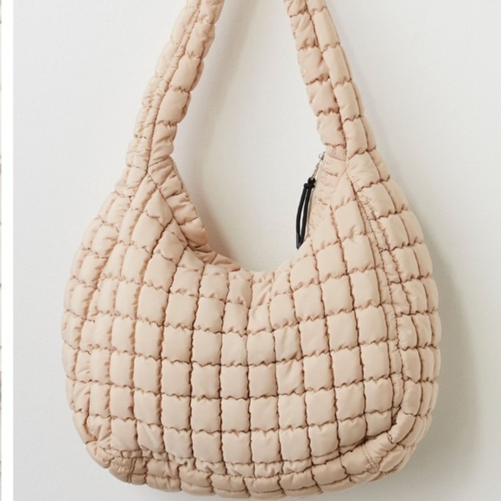NEW Quilted Cream Shoulder Bag large purse